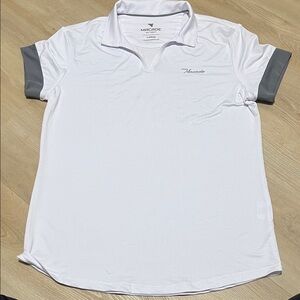 Macade White and Gray Women's Polo Shirt Golf Large